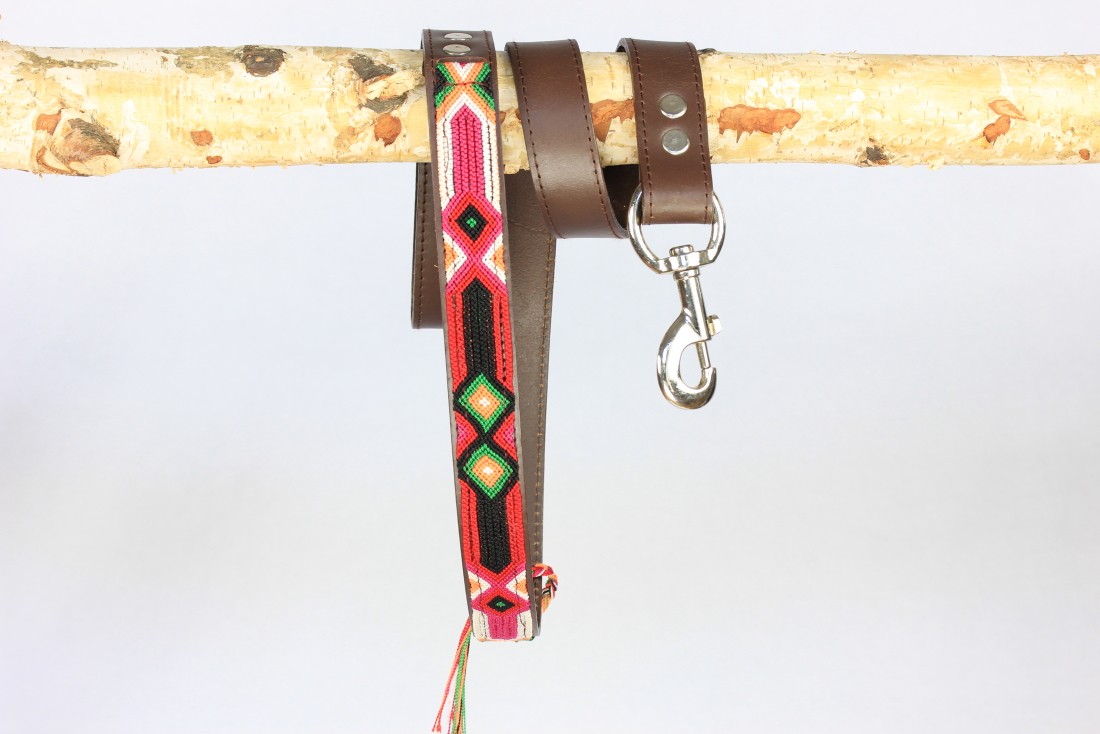 Half-length Brown Leash 1" Width