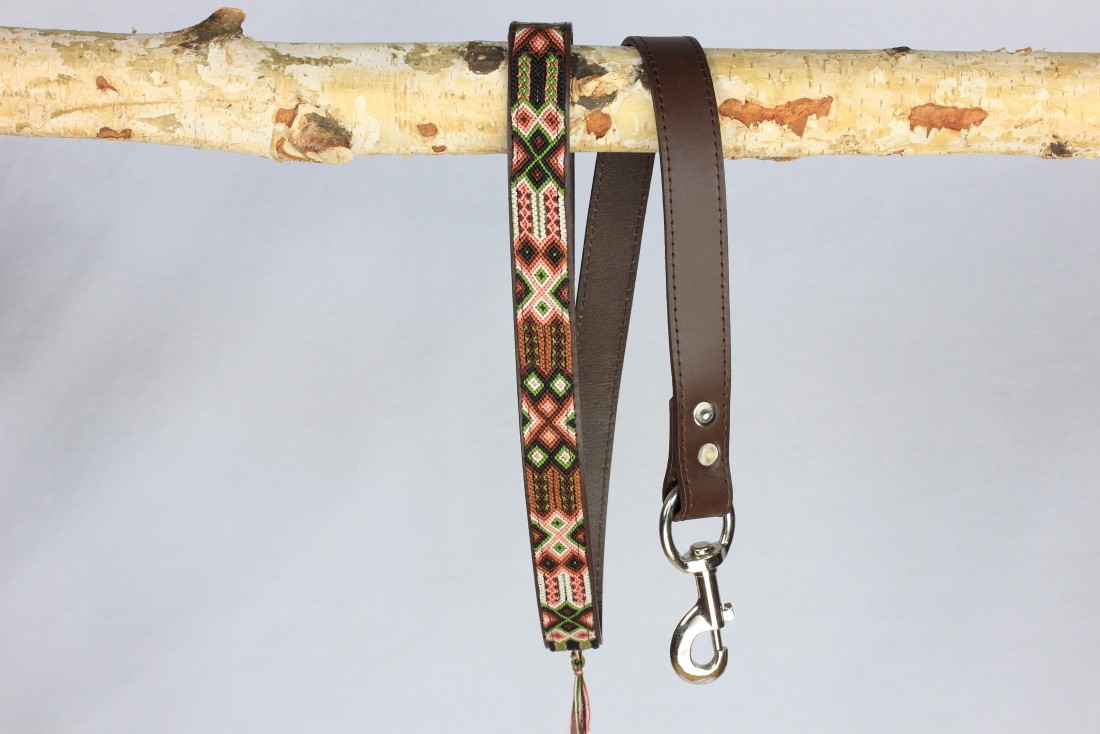 Half Length Brown Leash 1" Width