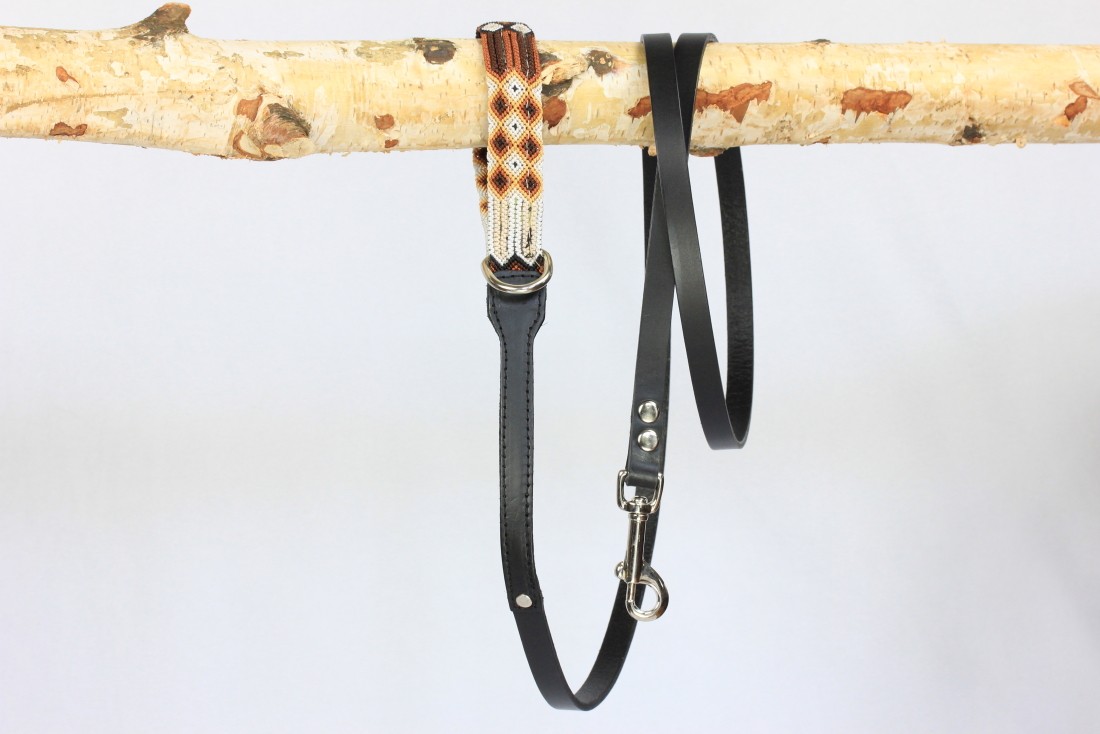 Weave Handle Black Leash