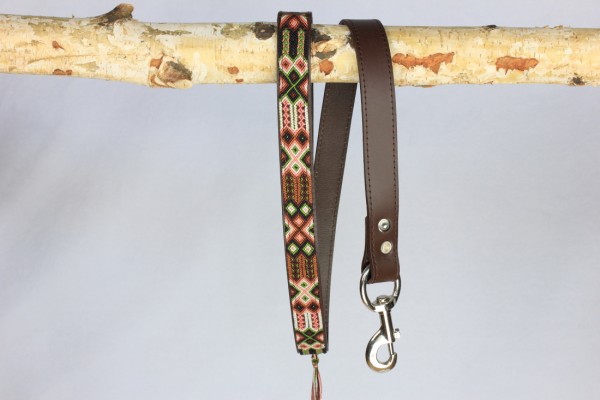 Half Length Brown Leash 1" Width