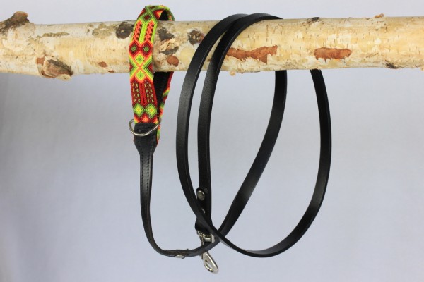 Weave Handle Black Leash