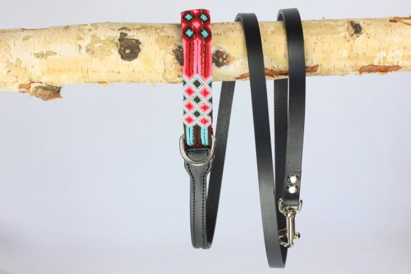 Weave Handle Black Leash