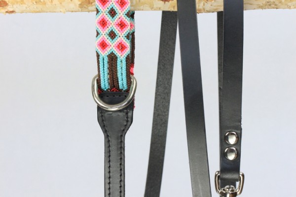 Weave Handle Black Leash