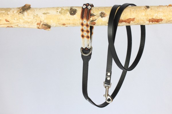 Weave Handle Black Leash