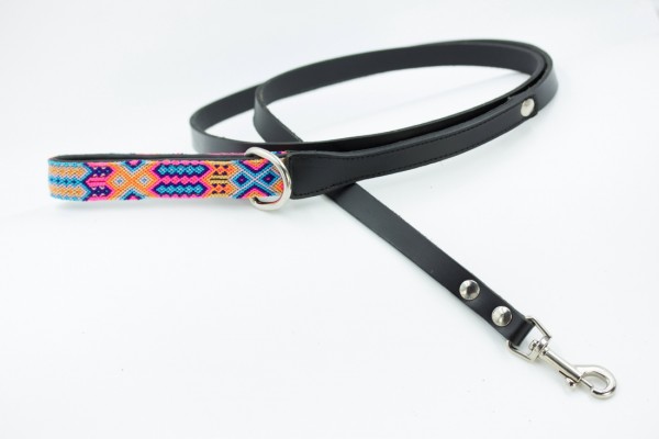 Weave Handle Coral Leash